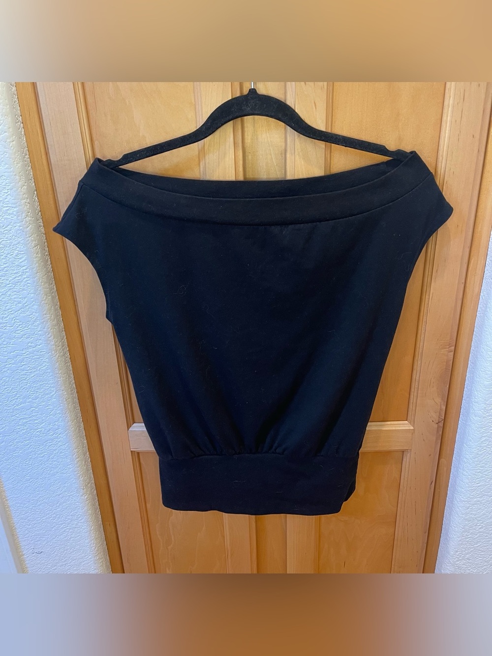 L.A. Hearts Black Off Shoulder Boat Neck Top Size Medium